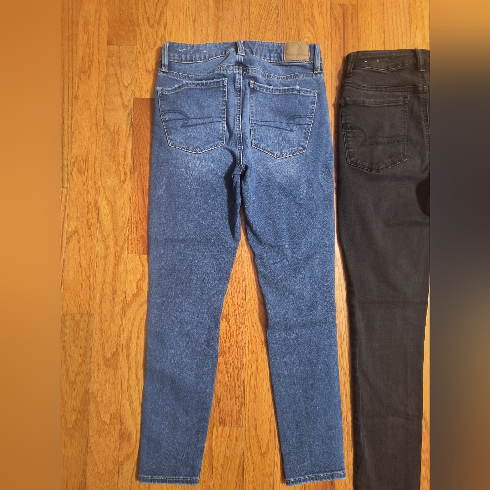 3 Pairs Of American Eagle Skinny/Cropped Skinny Jeans, Women's Size 2 Regular - Picture 10 of 16